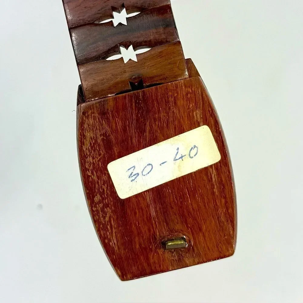 Vintage Brown All Wood Adjustable Size Star Slit Wood Buckle Belt